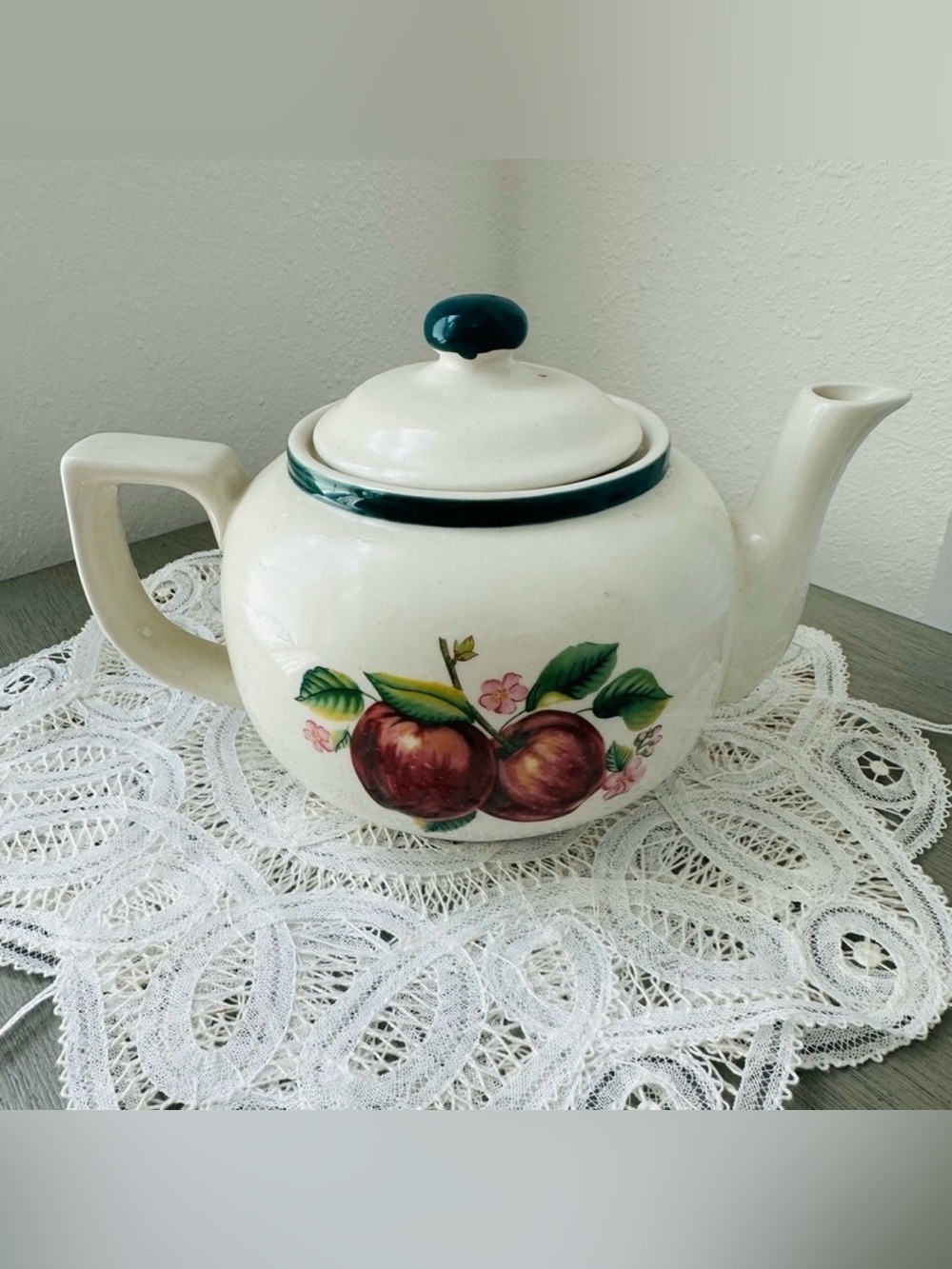 Vintage apple teapot cottagecore country farmhouse apple kitchen